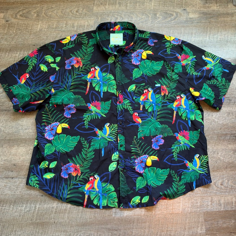RSVLTS Kunuflex Toucan Party Shirt 4XL Classic Black Tropical Parrot Floral